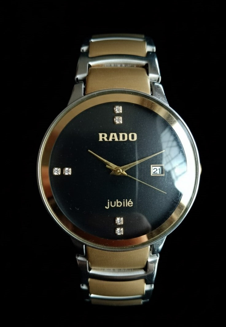 Rado Centrix Jubile Quartz Diamond Black Dial Two-Tone men‘s Watch